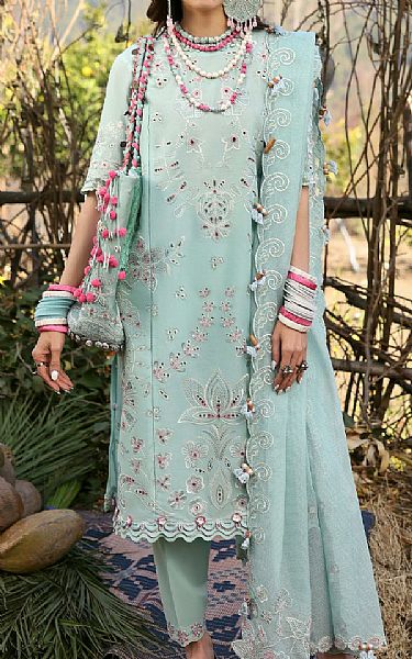 Zaha Shadow Green Lawn Suit | Pakistani Lawn Dress in USA- Image 1