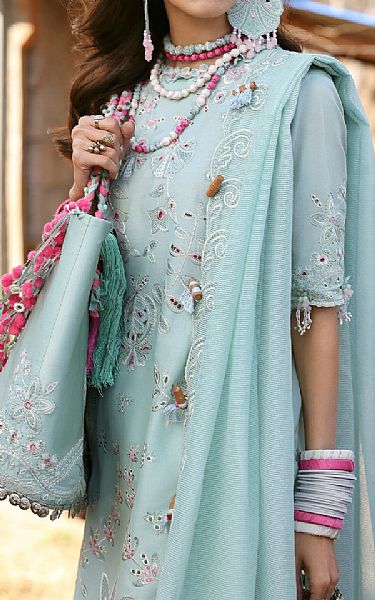 Zaha Shadow Green Lawn Suit | Pakistani Lawn Dress in USA- Image 2
