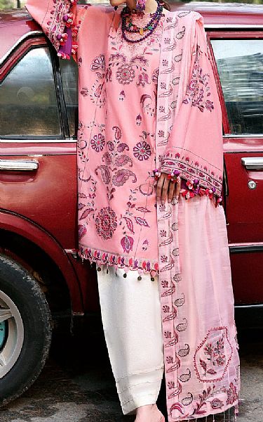 Zaha Pink Lawn Suit | Pakistani Lawn Dress in USA- Image 1