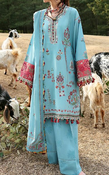 Zaha Blue Lawn Suit | Pakistani Lawn Dress in USA- Image 1