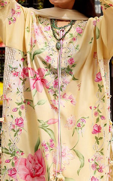 Zaha Cream Lawn Suit | Pakistani Lawn Dress in USA- Image 2
