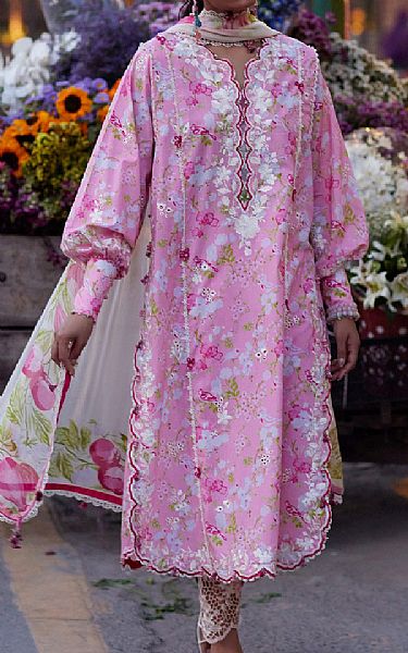 Zaha Pink Lawn Suit | Pakistani Lawn Dress in USA- Image 1