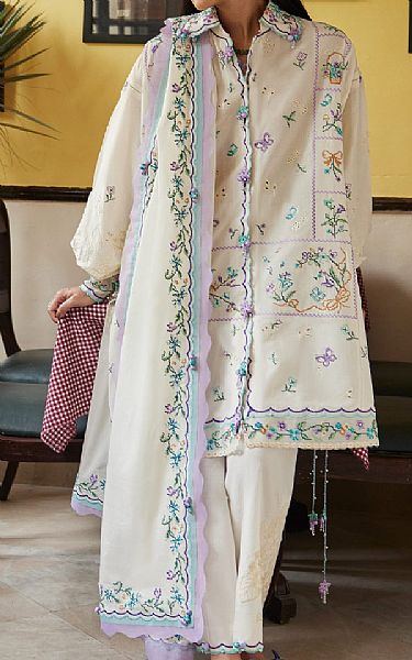 Zaha Off White Lawn Suit | Pakistani Lawn Dress in USA- Image 1