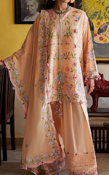 Zaha Peach Lawn Suit | Pakistani Lawn Dress in USA- Image 1