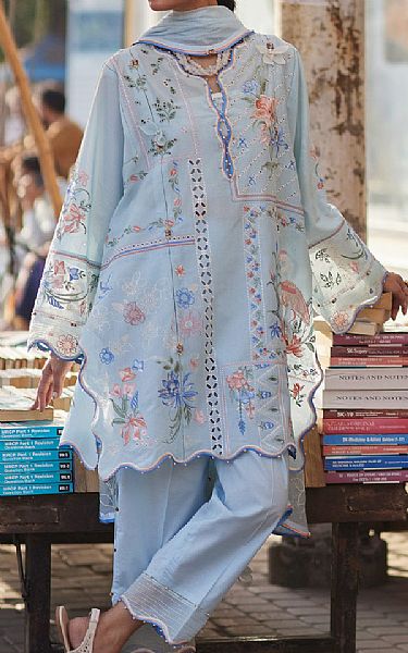 Zaha Light Blue Lawn Suit | Pakistani Lawn Dress in USA- Image 1