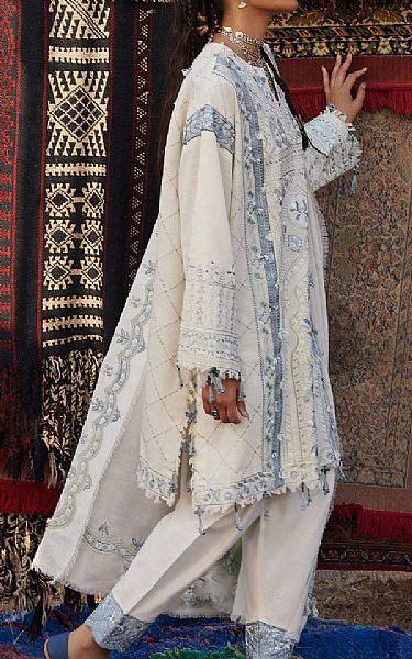 Zaha White Khaddar Suit | Pakistani Winter Dresses in USA- Image 2