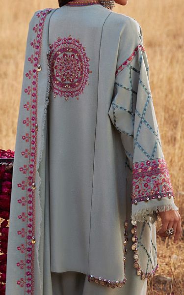 Zaha Grey Karandi Suit | Pakistani Winter Dresses in USA- Image 2