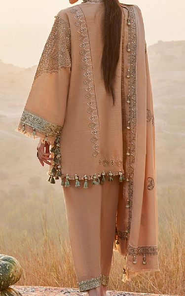 Zaha Peach Khaddar Suit | Pakistani Winter Dresses in USA- Image 2