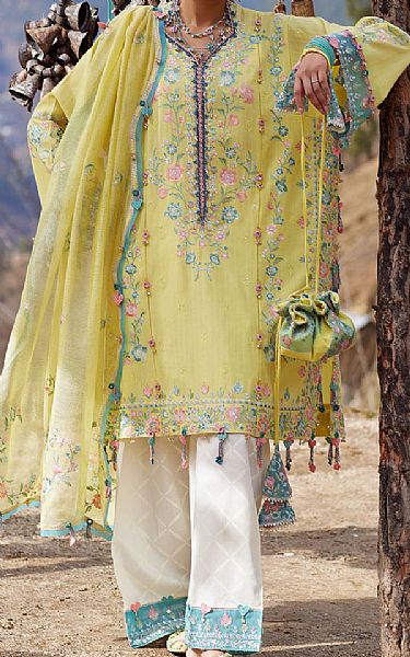 Zaha Yellow Lawn Suit | Pakistani Lawn Dress in USA- Image 1