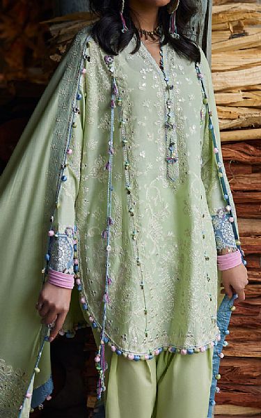 Zaha Light Green Lawn Suit | Pakistani Lawn Dress in USA- Image 2