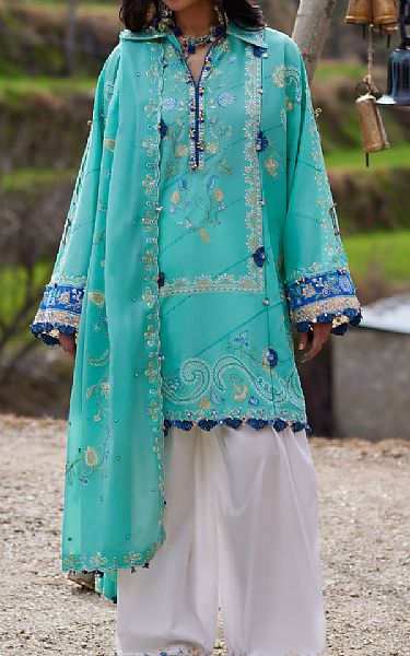 Zaha Aqua Lawn Suit | Pakistani Lawn Dress in USA- Image 1