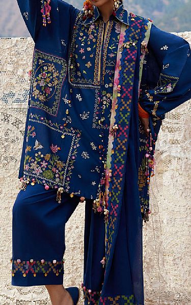 Zaha Navy Blue Lawn Suit | Pakistani Lawn Dress in USA- Image 1