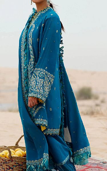 Zaha Denim Blue Lawn Suit | Pakistani Dresses in USA- Image 2