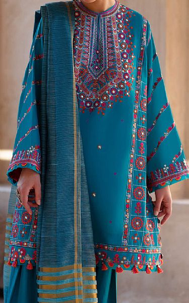 Zaha Denim Blue Lawn Suit | Pakistani Dresses in USA- Image 2
