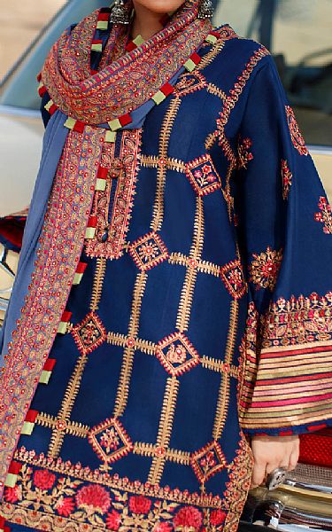 Zaha Navy Blue Lawn Suit | Pakistani Dresses in USA- Image 2