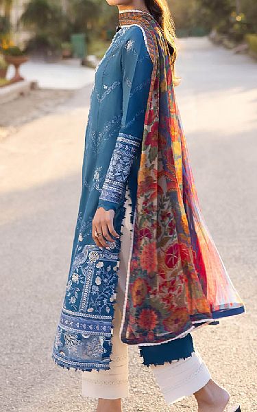 Zaha Zinc Blue Lawn Suit | Pakistani Lawn Suits- Image 2