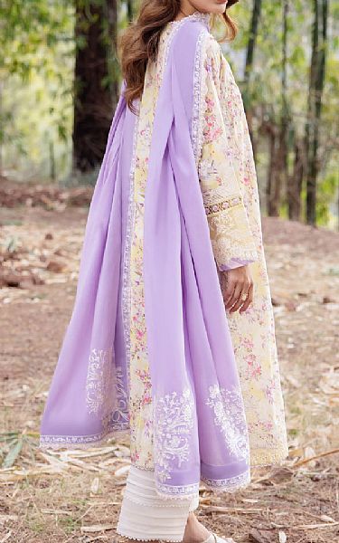 Zaha Ivory/Lavender Lawn Suit | Pakistani Lawn Suits- Image 2