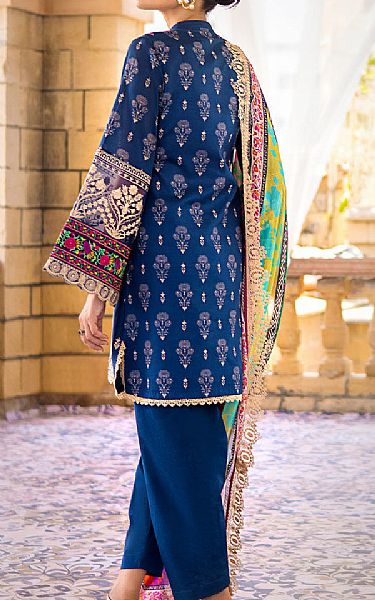 Zainab Chottani Denim Blue Lawn Suit | Pakistani Lawn Suits- Image 2