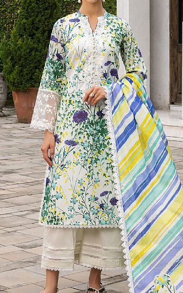 Zainab Chottani White Lawn Suit | Pakistani Lawn Suits- Image 1