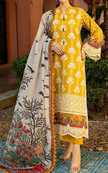 Zainab Chottani Yellow Lawn Suit | Pakistani Lawn Dress in USA- Image 1