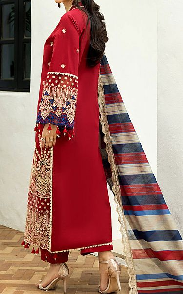 Zainab Chottani Wine Red Lawn Suit | Pakistani Lawn Dress in USA- Image 2
