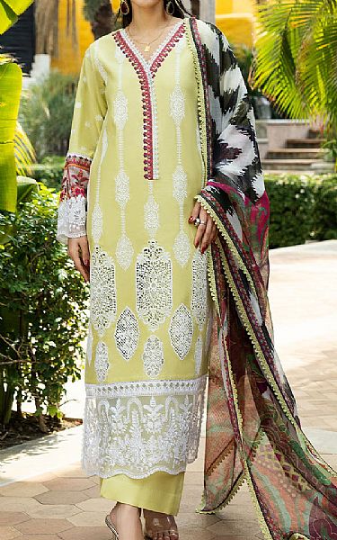 Zainab Chottani Lime Green Lawn Suit | Pakistani Lawn Dress in USA- Image 1