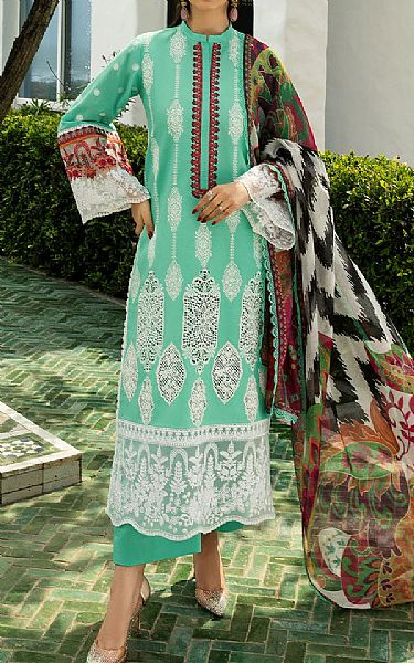Zainab Chottani Aqua Lawn Suit | Pakistani Lawn Dress in USA- Image 1