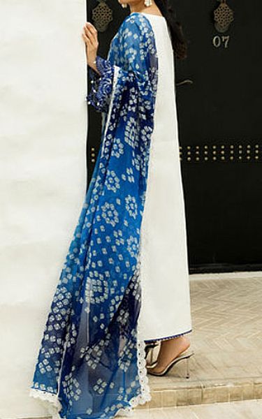 Zainab Chottani White/Blue Lawn Suit | Pakistani Lawn Dress in USA- Image 2