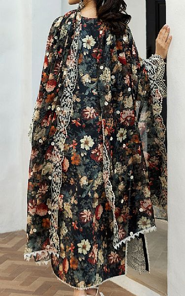 Zainab Chottani Charcoal Grey Lawn Suit | Pakistani Lawn Dress in USA- Image 2