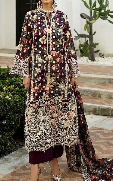 Zainab Chottani Purple Lawn Suit | Pakistani Lawn Dress in USA- Image 1