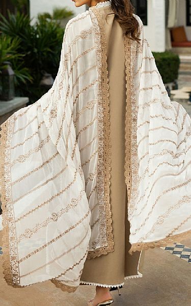 Zainab Chottani Beige Lawn Suit | Pakistani Lawn Dress in USA- Image 2