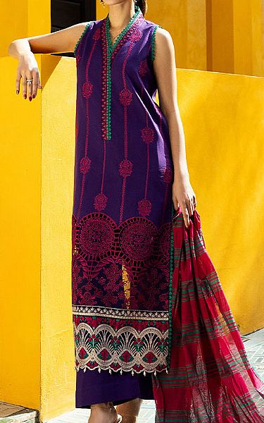 Zainab Chottani Indigo Lawn Suit | Pakistani Lawn Dress in USA- Image 1