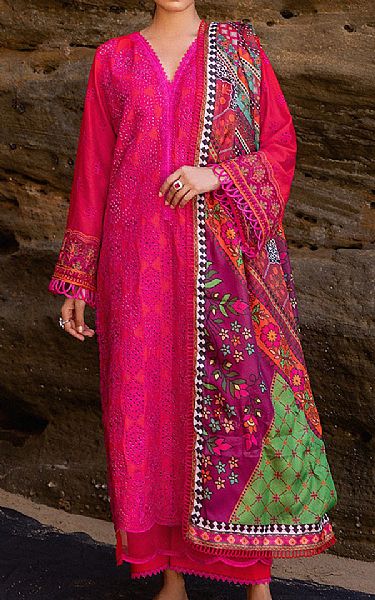 Zainab Chottani Hot Pink Lawn Suit | Pakistani Lawn Suits- Image 1