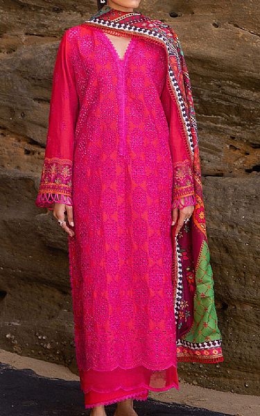 Zainab Chottani Hot Pink Lawn Suit | Pakistani Lawn Suits- Image 2