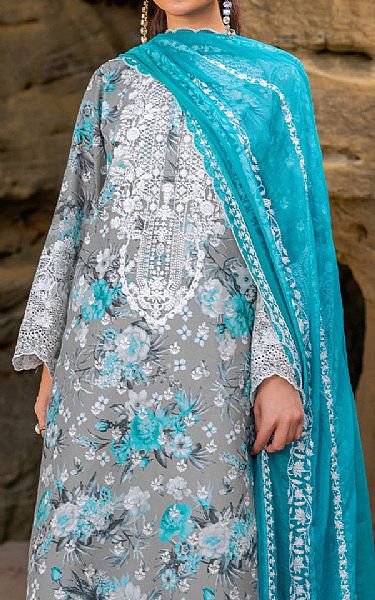 Zainab Chottani Grey Lawn Suit | Pakistani Lawn Suits- Image 2