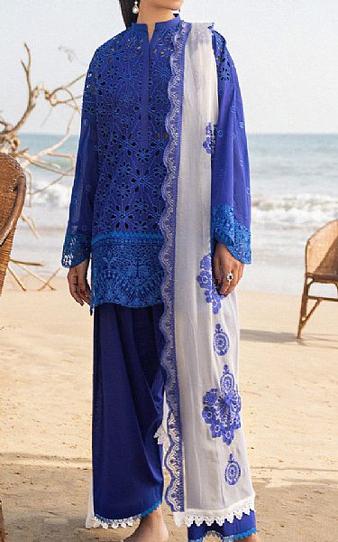 Zainab Chottani Royal Blue Lawn Suit | Pakistani Lawn Suits- Image 1