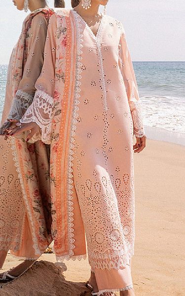 Zainab Chottani Pinkish Tan Lawn Suit | Pakistani Lawn Suits- Image 1
