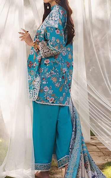 Zainab Chottani Pacific Blue Lawn Suit | Pakistani Lawn Dress in USA- Image 2
