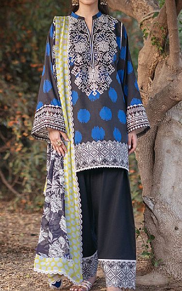 Zainab Chottani Blue/Black Lawn Suit | Pakistani Lawn Dress in USA- Image 1