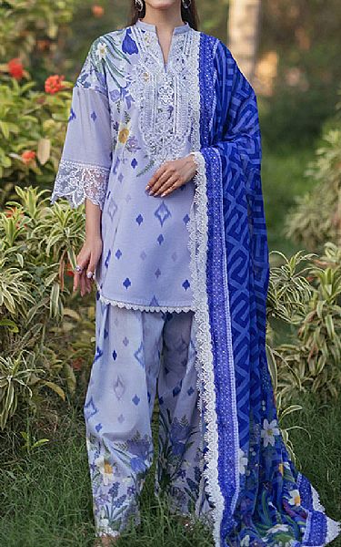 Zainab Chottani Lavender Purple Lawn Suit | Pakistani Lawn Dress in USA- Image 1
