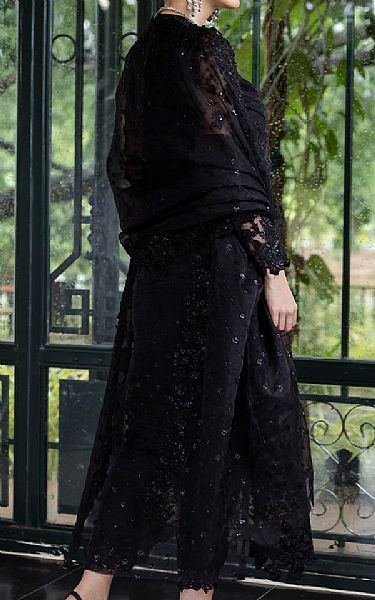 Zainab Chottani Black Organza Suit | Pakistani Embroidered Chiffon Dresses USA- Image 2