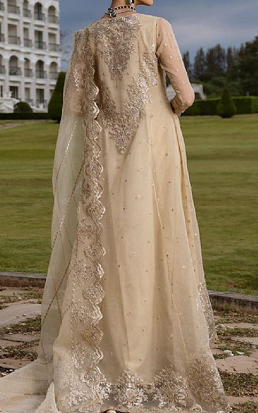Zainab Chottani Tan Organza Suit | Pakistani Embroidered Chiffon Dresses USA- Image 2
