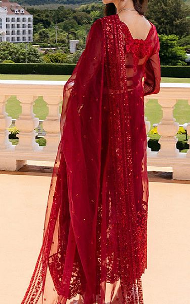 Zainab Chottani Maroon Organza Suit | Pakistani Embroidered Chiffon Dresses USA- Image 2