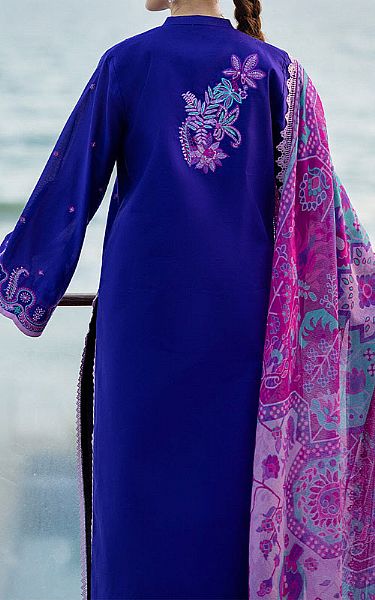 Zainab Chottani Royal Blue Lawn Suit | Pakistani Lawn Dress in USA- Image 2