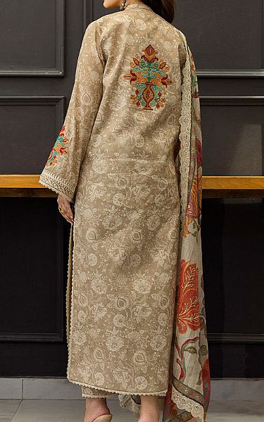 Zainab Chottani Beige Lawn Suit | Pakistani Lawn Dress in USA- Image 2