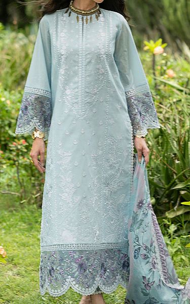 Zainab Chottani Light Turquoise Lawn Suit | Pakistani Lawn Dress in USA- Image 1