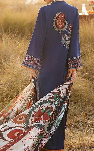 Zainab Chottani Oxford Blue Jacquard Suit | Pakistani Lawn Dress in USA- Image 2