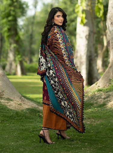 Zainab Chottani Brown Lawn Suit | Pakistani Lawn Dress in USA- Image 2