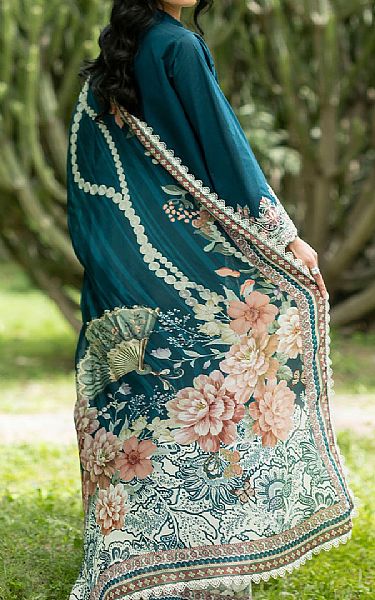 Zainab Chottani Teal Lawn Suit | Pakistani Lawn Dress in USA- Image 2