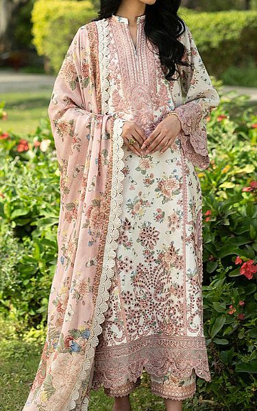 Zainab Chottani Off-white Lawn Suit | Pakistani Lawn Dress in USA- Image 1